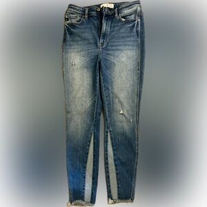 KanCan High-Rise Split-Hem Distressed Skinny Jeans (Size 9/28)